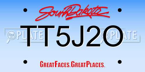 TT5J2O South Dakota License Plate