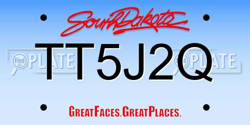 TT5J2Q South Dakota License Plate