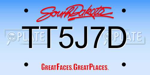 TT5J7D South Dakota License Plate