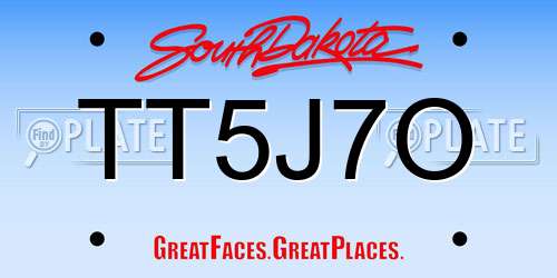 TT5J7O South Dakota License Plate
