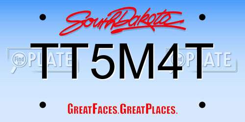 TT5M4T South Dakota License Plate