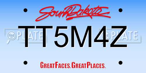 TT5M4Z South Dakota License Plate