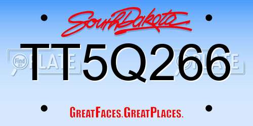 TT5Q266 South Dakota License Plate