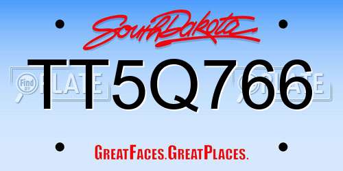 TT5Q766 South Dakota License Plate