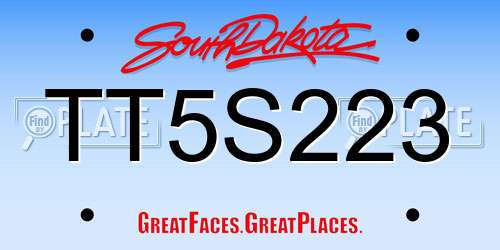 TT5S223 South Dakota License Plate