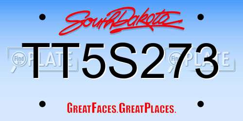 TT5S273 South Dakota License Plate