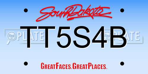 TT5S4B South Dakota License Plate