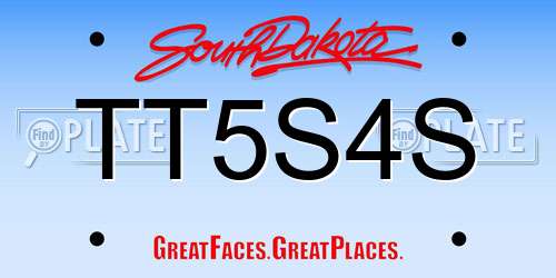 TT5S4S South Dakota License Plate