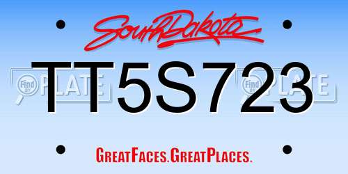 TT5S723 South Dakota License Plate