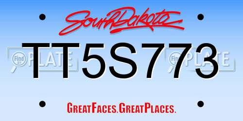 TT5S773 South Dakota License Plate