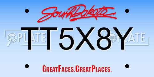 TT5X8Y South Dakota License Plate