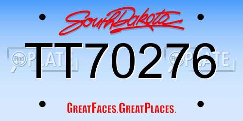 TT70276 South Dakota License Plate