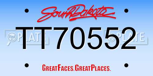 TT70552 South Dakota License Plate