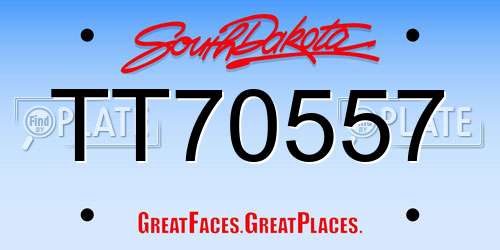 TT70557 South Dakota License Plate