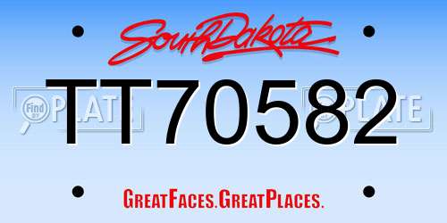 TT70582 South Dakota License Plate