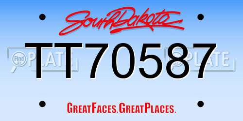 TT70587 South Dakota License Plate