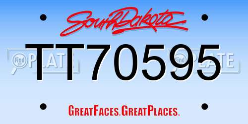 TT70595 South Dakota License Plate