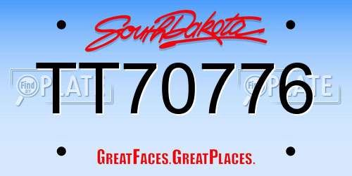 TT70776 South Dakota License Plate