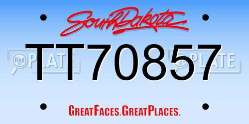 TT70857 South Dakota License Plate