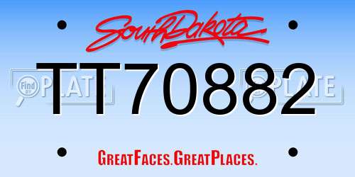 TT70882 South Dakota License Plate