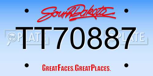 TT70887 South Dakota License Plate