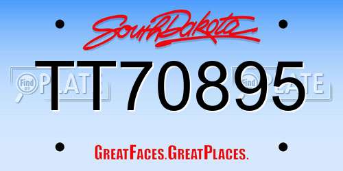 TT70895 South Dakota License Plate