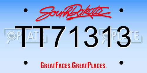 TT71313 South Dakota License Plate