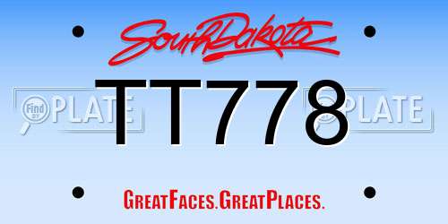 TT778 South Dakota License Plate