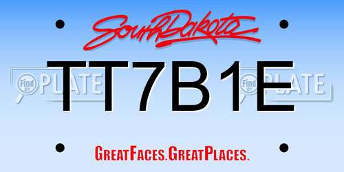 TT7B1E South Dakota License Plate