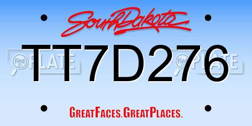 TT7D276 South Dakota License Plate