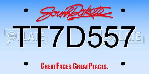 TT7D557 South Dakota License Plate