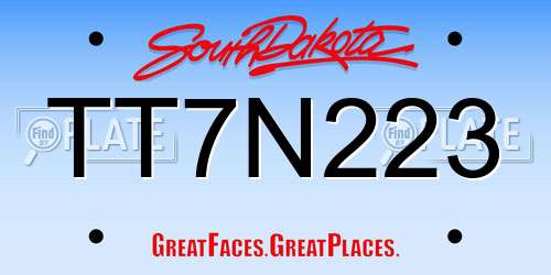 TT7N223 South Dakota License Plate