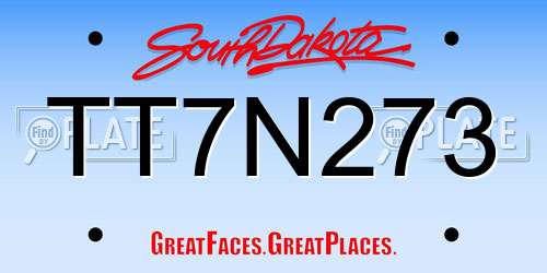 TT7N273 South Dakota License Plate