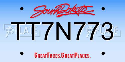 TT7N773 South Dakota License Plate