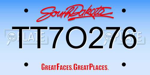 TT7O276 South Dakota License Plate