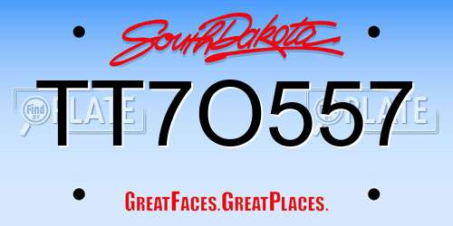 TT7O557 South Dakota License Plate