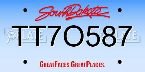 TT7O587 South Dakota License Plate