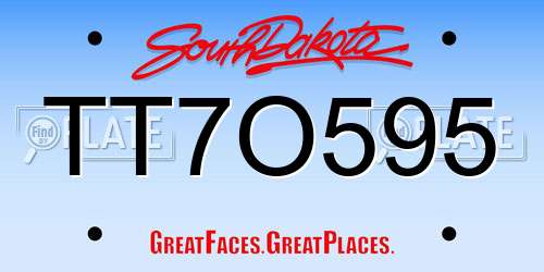 TT7O595 South Dakota License Plate