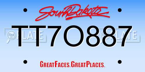 TT7O887 South Dakota License Plate