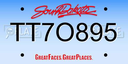 TT7O895 South Dakota License Plate