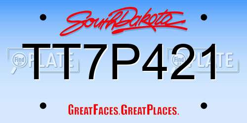 TT7P421 South Dakota License Plate