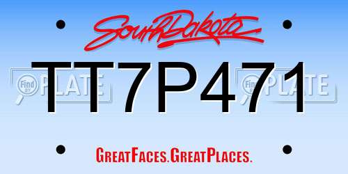 TT7P471 South Dakota License Plate