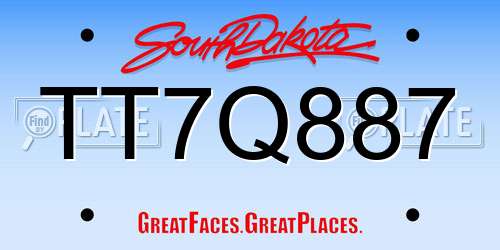 TT7Q887 South Dakota License Plate
