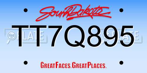 TT7Q895 South Dakota License Plate