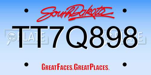 TT7Q898 South Dakota License Plate