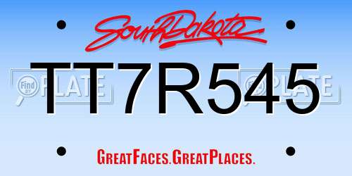 TT7R545 South Dakota License Plate