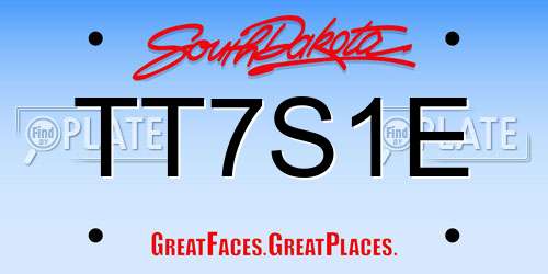 TT7S1E South Dakota License Plate