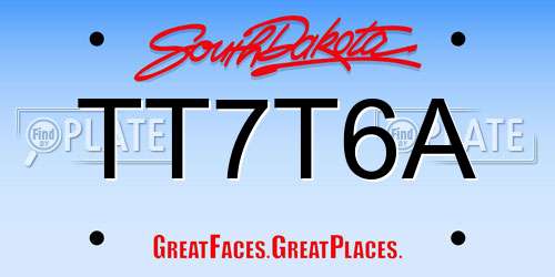 TT7T6A South Dakota License Plate