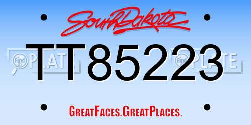 TT85223 South Dakota License Plate
