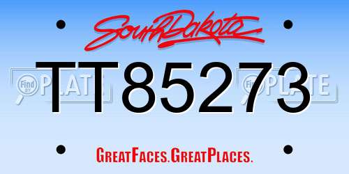 TT85273 South Dakota License Plate